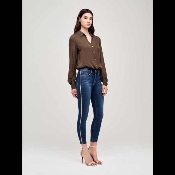 L’AGENCE Margot Stripe Jean In‎ Neptune - Picture 1 of 7
